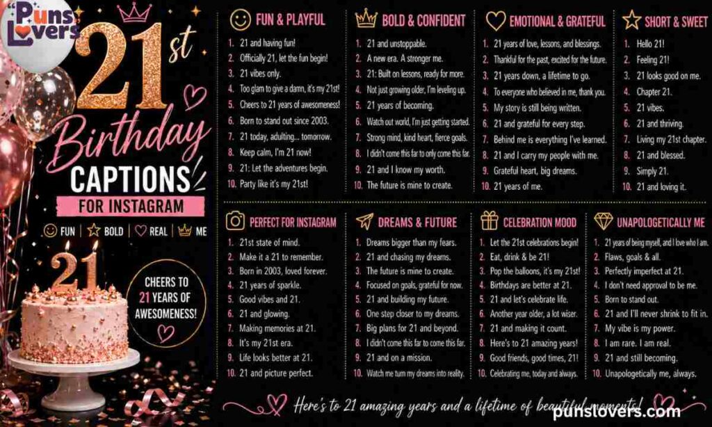 21st Birthday Captions for Instagram
