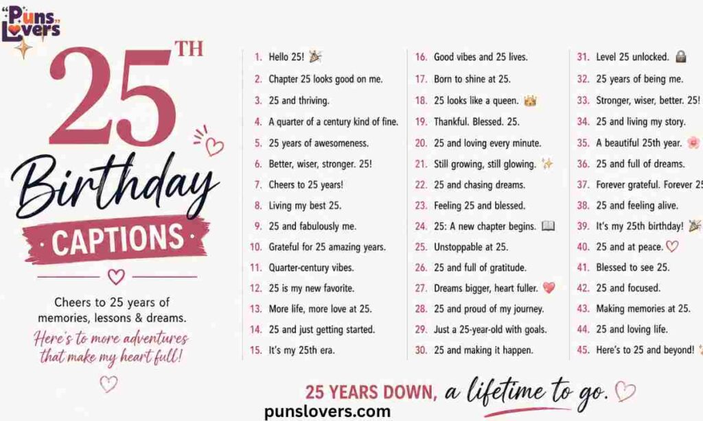 25th Birthday Captions