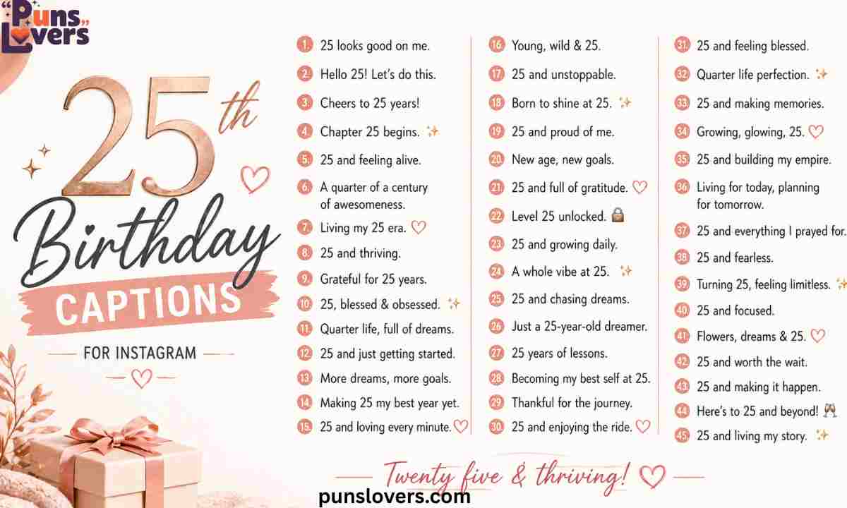 25th Birthday Captions Instagram