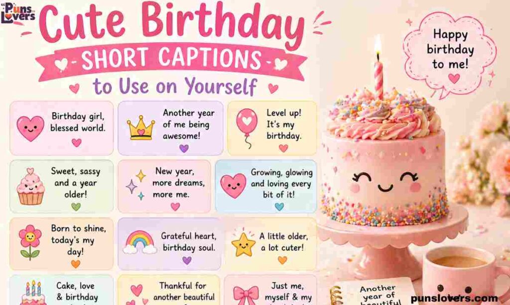 Cute Birthday Short Captions to Use on Yourself