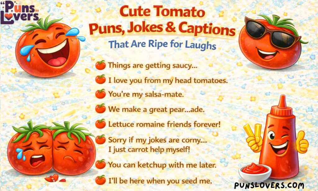 Cute Tomato Puns Jokes & Captions That Are Ripe for Laughs