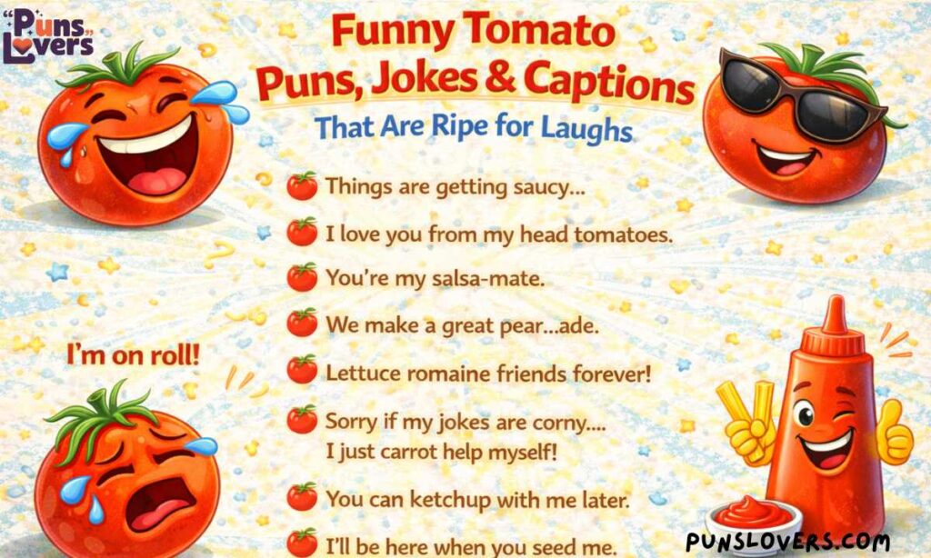 Funny Tomato Puns Jokes & Captions That Are Ripe for Laughs
