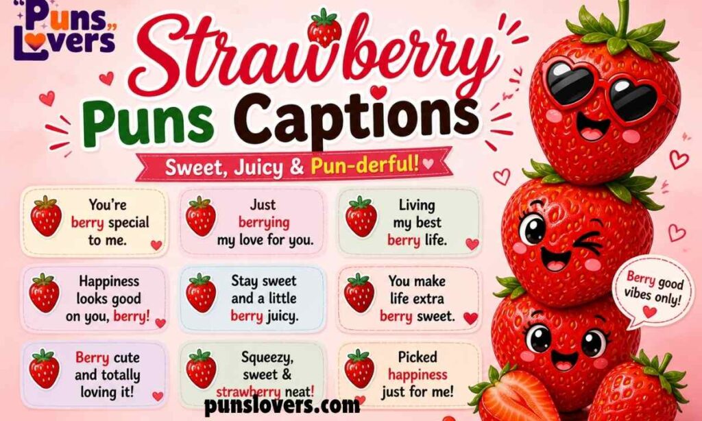 Strawberry Puns Captions
