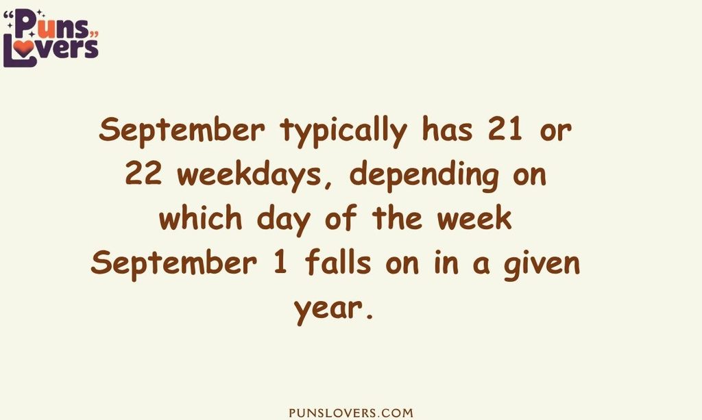 How Many Weekdays Are in September