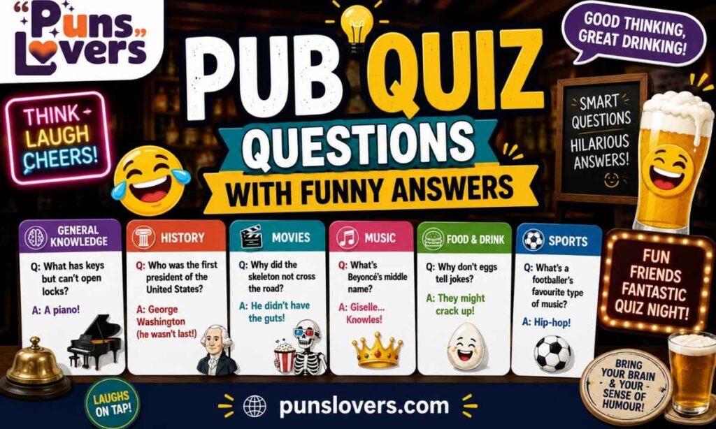 Pub Quiz Questions with Funny Answers