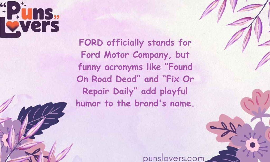 What Does FORD Stand For Funny Acronym Meanings Explained