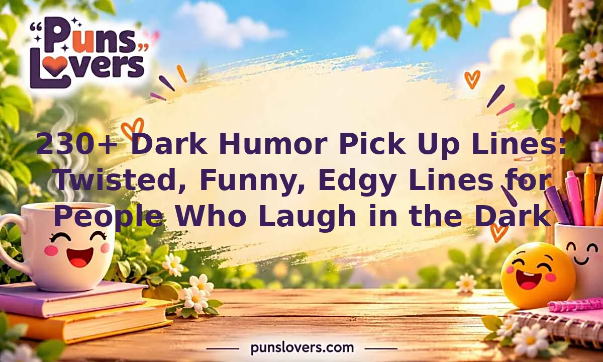 dark humor pick up lines